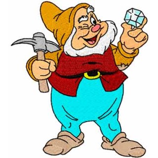 Happy Dwarf Found Crystal  embroidery design - Embroidery Design