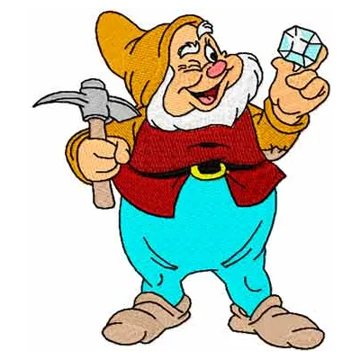 Happy Dwarf Found Crystal  embroidery design - Embroidery Design
