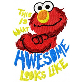 Elmo Looks Like Awesome embroidery design - Embroidery Design