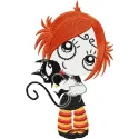 Ruby Gloom Loves Kitty  embroidery design - Embroidery Design