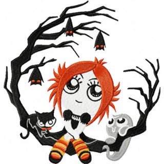 Ruby Gloom Good Night embroidery design - Embroidery Design