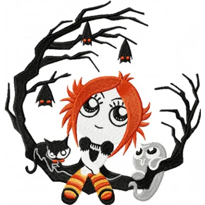 Ruby Gloom Good Night embroidery design - Embroidery Design