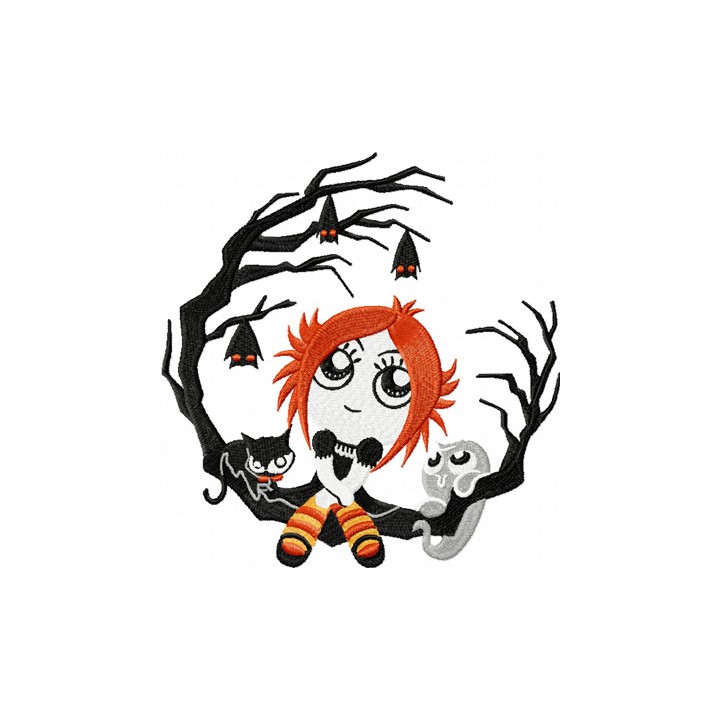 Ruby Gloom Good Night embroidery design - Embroidery Design