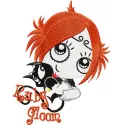 Ruby Gloom with Kitty 2 embroidery design - Embroidery Design