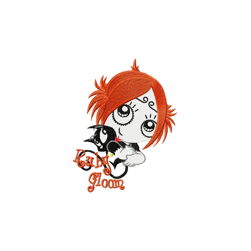 Ruby Gloom with Kitty 2 embroidery design - Embroidery Design