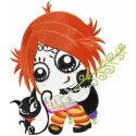 Ruby Gloom with Kitty embroidery design - Embroidery Design