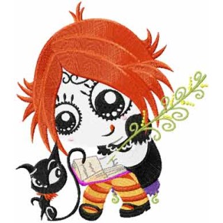 Ruby Gloom with Kitty embroidery design - Embroidery Design