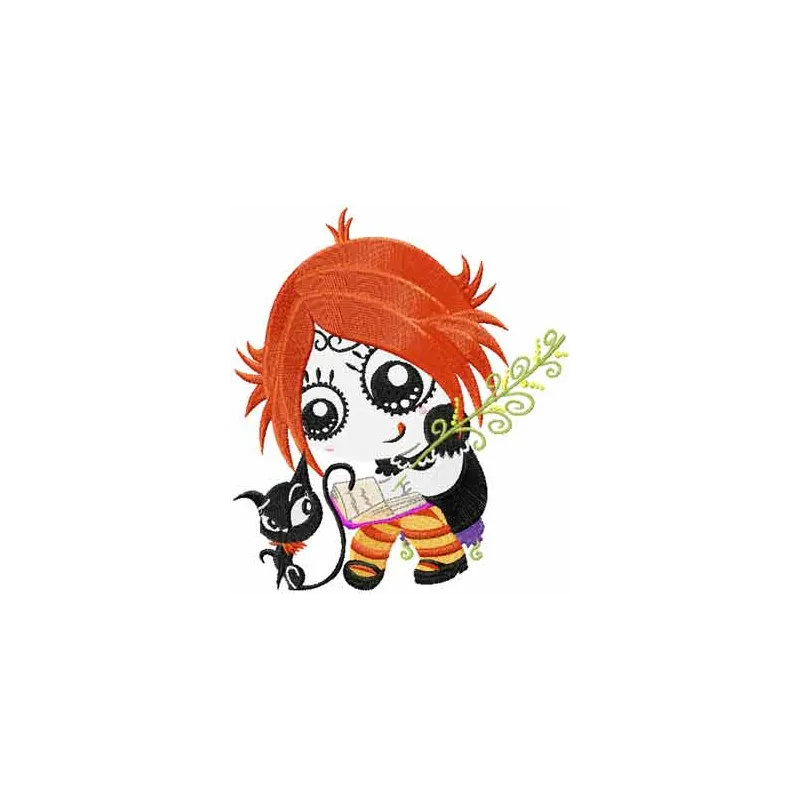 Ruby Gloom with Kitty embroidery design - Embroidery Design