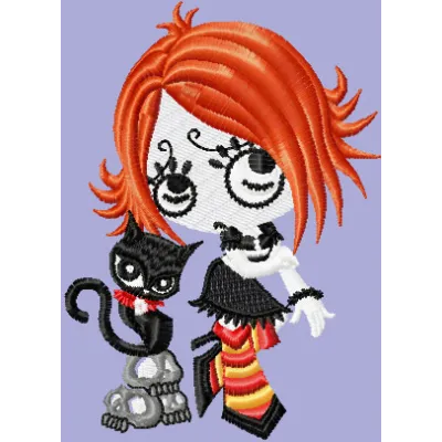 Ruby Gloom Halloween embroidery design - Embroidery Design