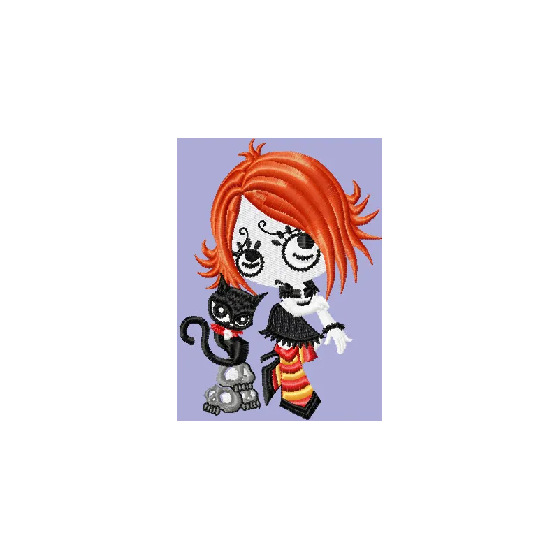 Ruby Gloom Halloween embroidery design - Embroidery Design