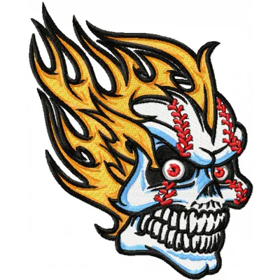 Skull Mascot Stitching Pattern for Team Spirit
