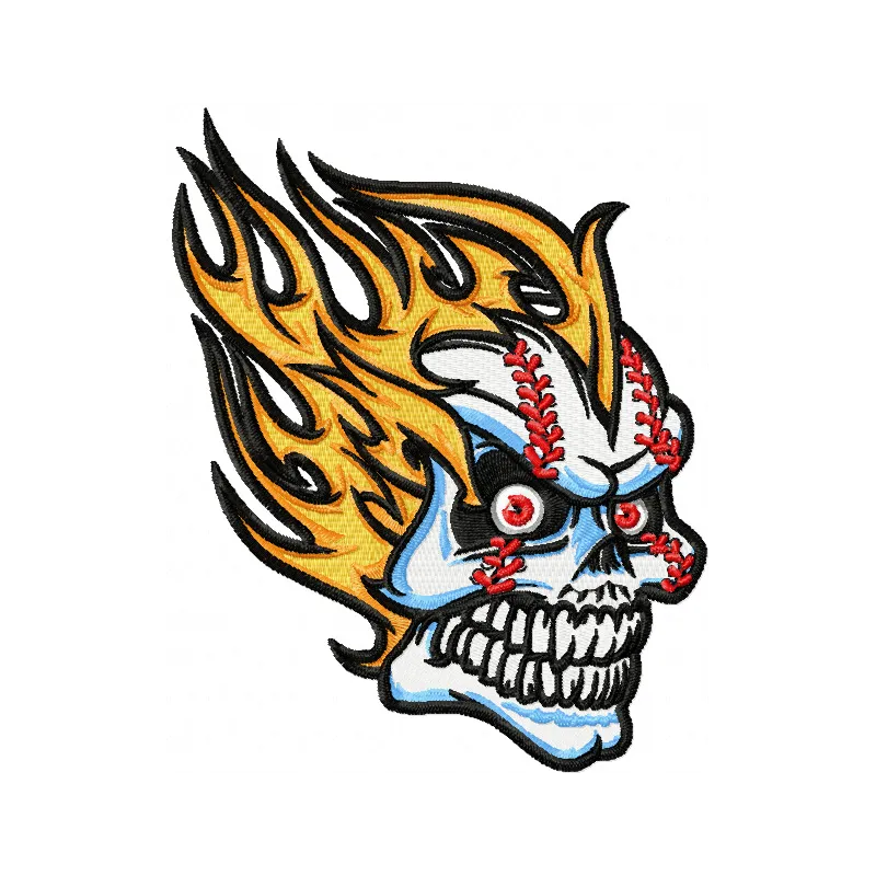 Skull Mascot Stitching Pattern for Team Spirit