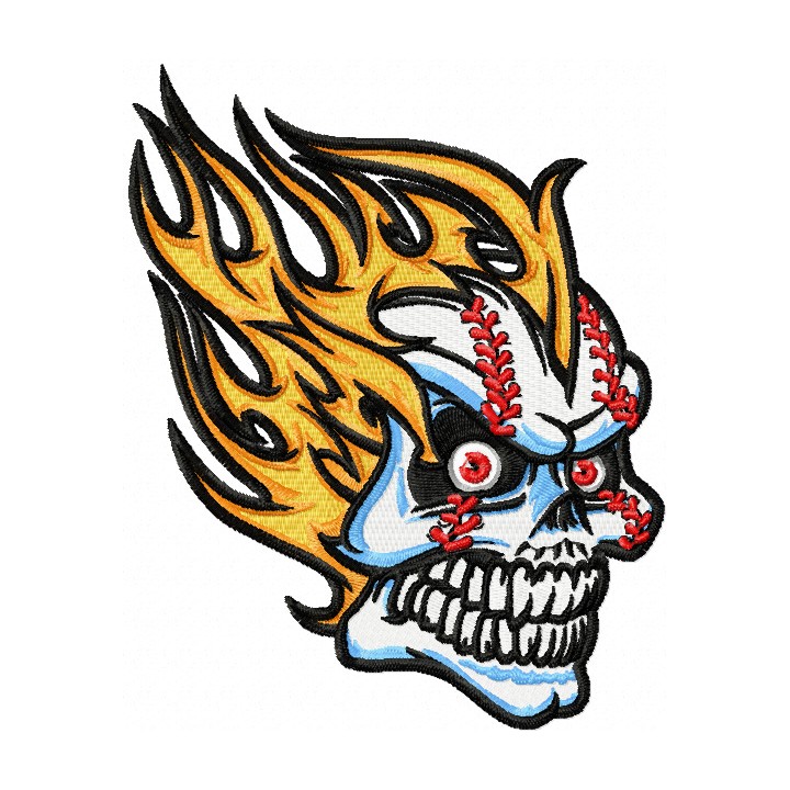 Scull mascot embroidery design - Embroidery Design