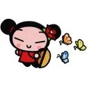 Pucca Fly as Butterfly embroidery design - Embroidery Design