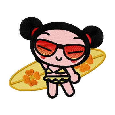 Pucca Surfer  embroidery design - Embroidery Design