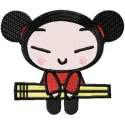 Pucca Likes Sushi embroidery design - Embroidery Design