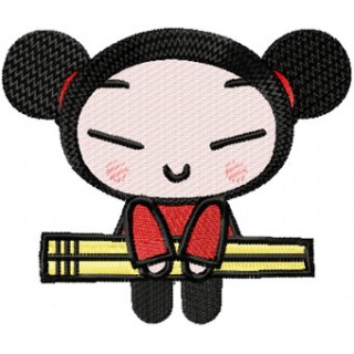 Pucca Likes Sushi embroidery design - Embroidery Design