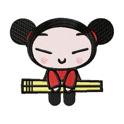 Pucca Likes Sushi embroidery design - Embroidery Design