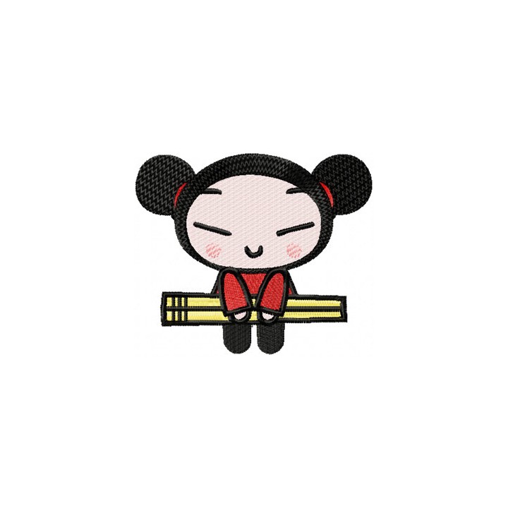 Pucca Likes Sushi embroidery design - Embroidery Design