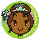Princess Tiana Badge embroidery design - Embroidery Design