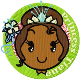 Princess Tiana Badge embroidery design - Embroidery Design