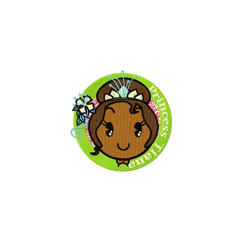 Princess Tiana Badge embroidery design - Embroidery Design