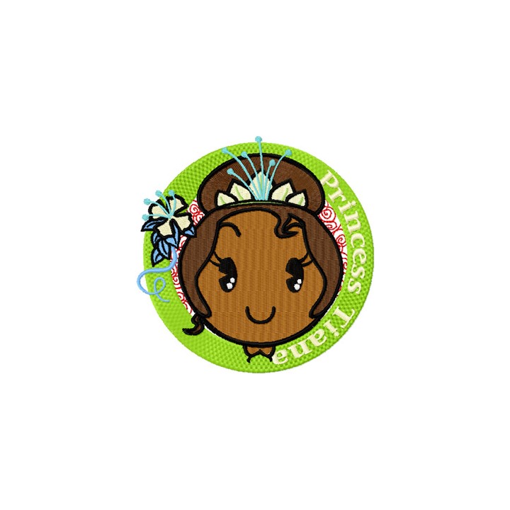 Princess Tiana Badge embroidery design - Embroidery Design