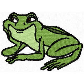 Happy Frog embroidery design - Embroidery Design