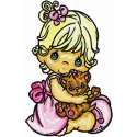 Sweet Girl & Toy Precious Moments Embroidery Design