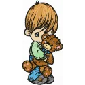 Boy with Bear Digital Embroidery Pattern - Sweet Baby Design