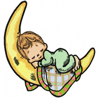 Precious Moments Sleeping Boy embroidery design - Embroidery Design