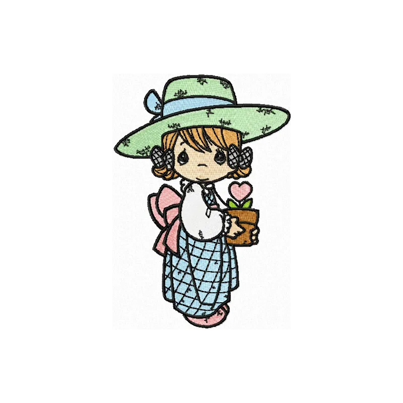 Sweet Girl with Flower Precious Moments Design