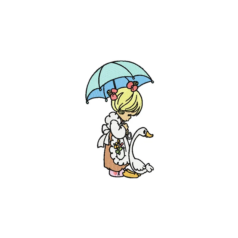 Precious Moments Under Rain Embroidery - Baby Design