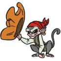 Monkey Jack Sparrow Friend embroidery design - Embroidery Design