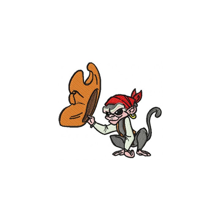 Monkey Jack Sparrow Friend embroidery design - Embroidery Design