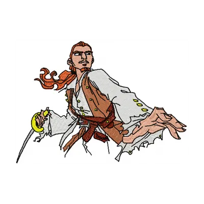 Will Turner with Sword embroidery design - Embroidery Design