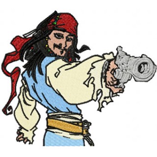 Jack Sparrow with Gun embroidery design - Embroidery Design