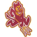 Arizona State Sun Devils original logo embroidery design featuring the iconic maroon and gold colors.