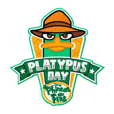 Platypus Badge  embroidery design - Embroidery Design