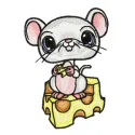 Charming Mouse and Cheese Embroidery Design