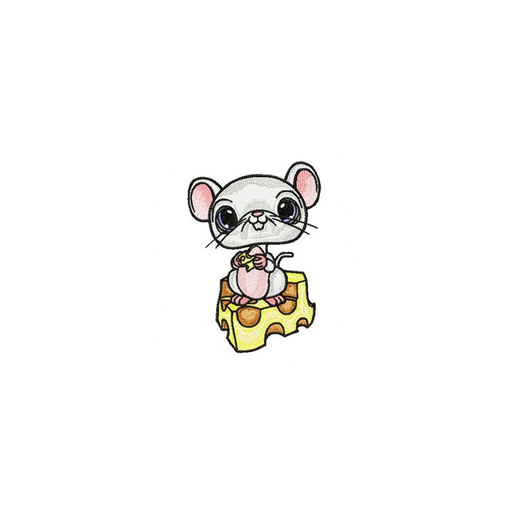 Mouse and Cheese embroidery design - Embroidery Design