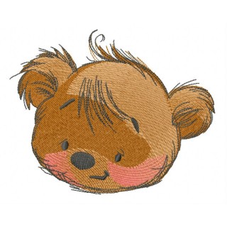 Teddy bear playing with butterfly5 embroidery design - Embroidery Design