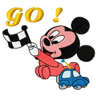 Mickey Mouse Racing embroidery design - Embroidery Design