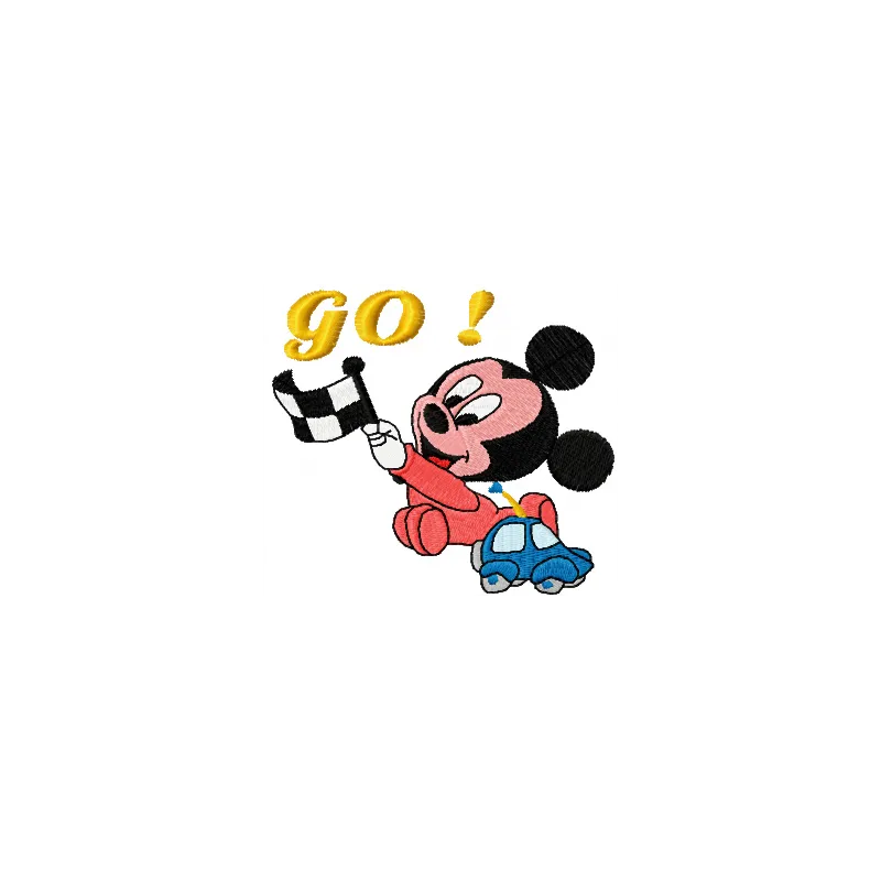 Mickey Mouse Racing Car Stitching Pattern