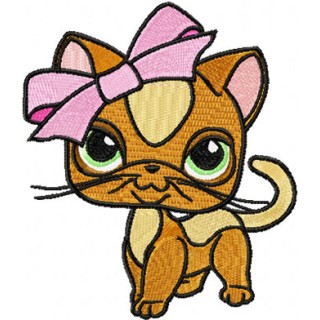 Kitty Littlest Pet Shop embroidery design - Embroidery Design