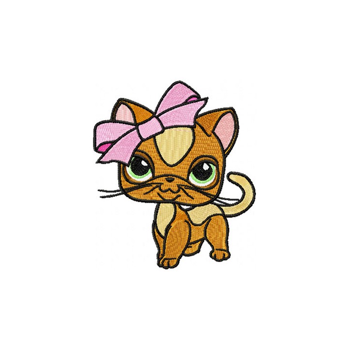 Kitty Littlest Pet Shop embroidery design - Embroidery Design