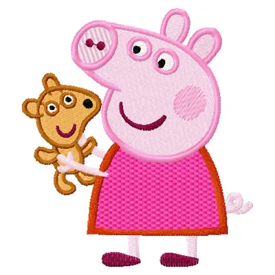Pig with Toy Stitching Pattern | Peppa Pig Design