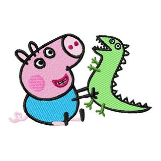 Pig with Caterpillar embroidery design - Embroidery Design