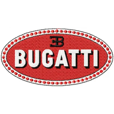 Bugatti Oval Logo Embroidery Design - Racing Brand Badge