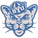 Brigham Young Cougars secondary logo embroidery design featuring the iconic blue and white colors.